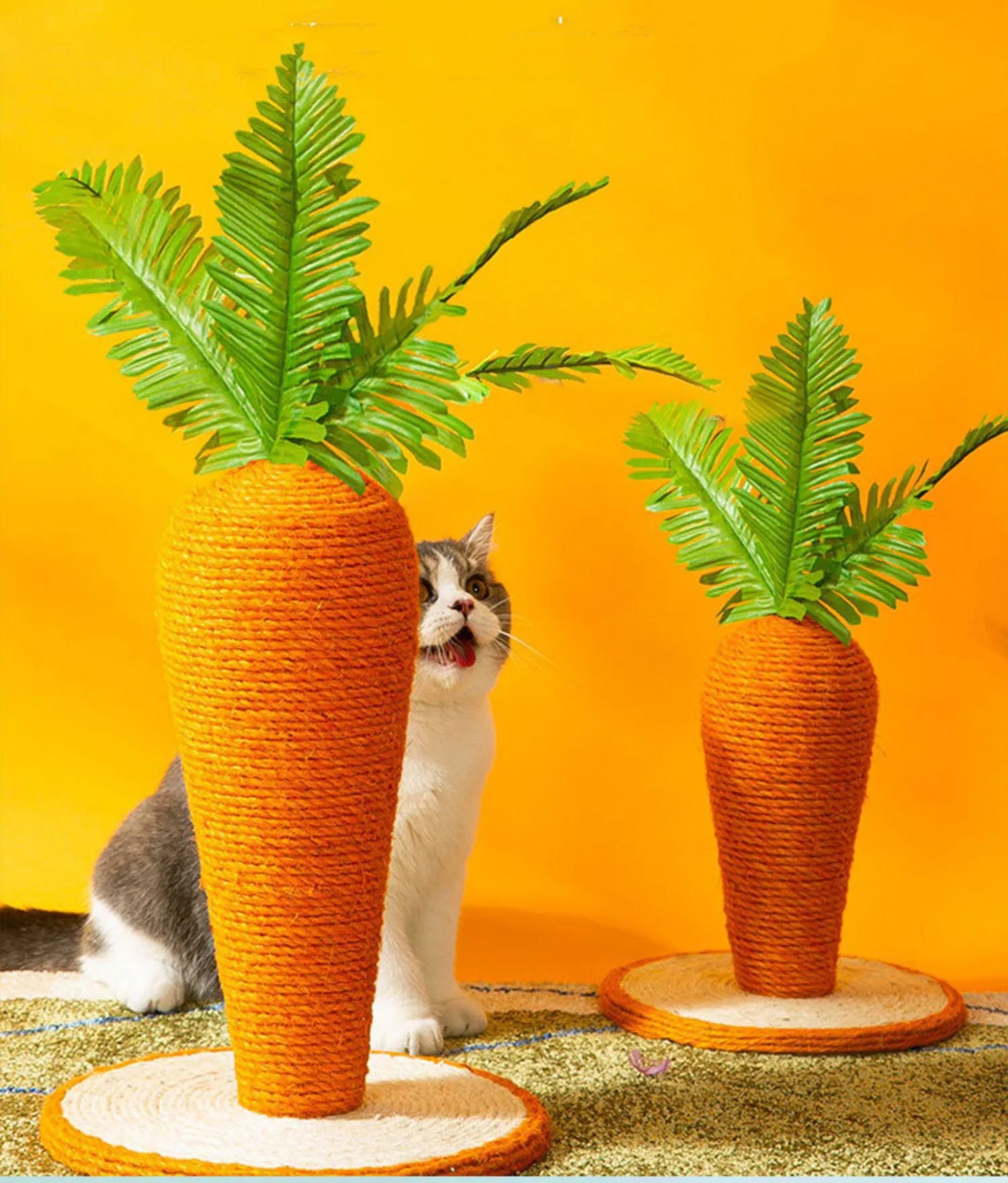 Carrot Cat Scratcher Sisal Claw Board Wearable Cat Tree Scratching Post for Cat Tower Unique House Toy Supplies for Pet