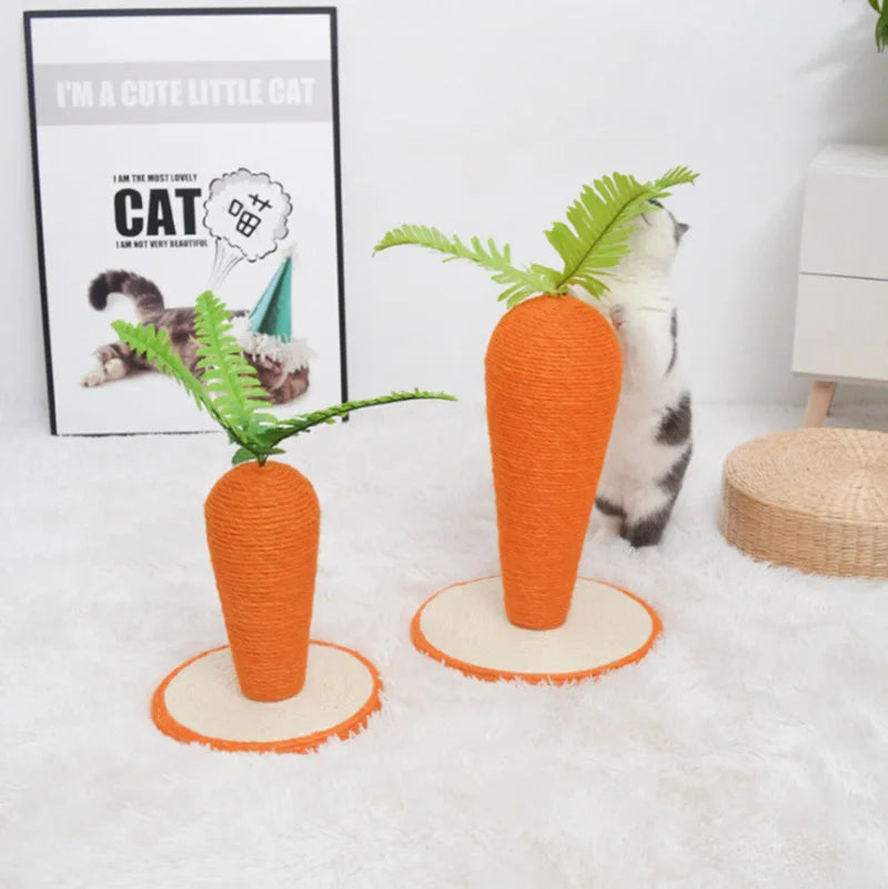 Carrot Cat Scratcher Sisal Claw Board Wearable Cat Tree Scratching Post for Cat Tower Unique House Toy Supplies for Pet