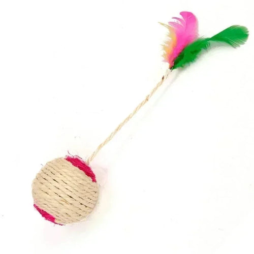 1Pc Sisal Cat Toy Scratching Ball Training Interactive Toy for Kitten Pet Cat Supplies Cat Toys Interactive Feather Toy