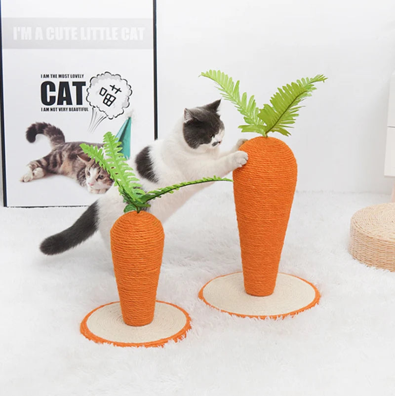 Carrot Cat Scratcher Sisal Claw Board Wearable Cat Tree Scratching Post for Cat Tower Unique House Toy Supplies for Pet