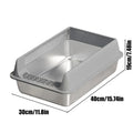 Large Stainless Steel Cat Litter Box with Deep Design and Semi-Closed Structure, Includes Scoop and Litter Shovel