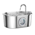 Stainless Steel Cat Fountain Automatic Pet Water Feeder Viewing Window Pet Water Dispenser Accessories Smart Cat Drinking Bowl